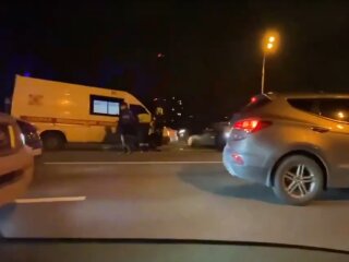 Тройное ДТП в Москве, скрин с видео