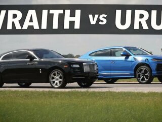 Rolls-Royce Wraith And Hennessey-Tuned, 750 HP Lamborghini Urus, скриншот видео