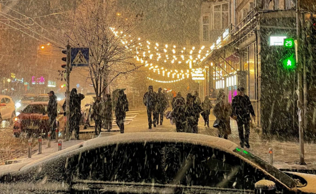 Украинцы, снег, фото из соцсетей