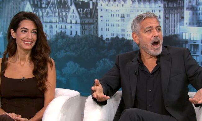 Амаль и Джордж Клуни, кадр из CBS Mornings