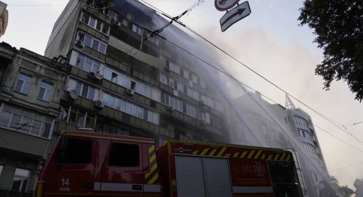 последствия массированной атаки на Киев 10.07.2025