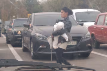 В Запорожье заметили горе-мать "попрошайку", фото: социальные сети