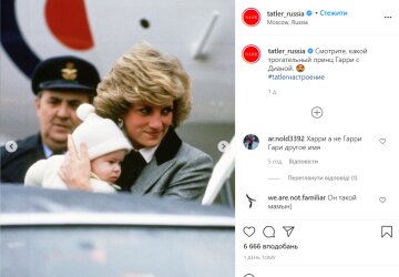 Принцесса Диана и Гарри, instagram.com/tatler