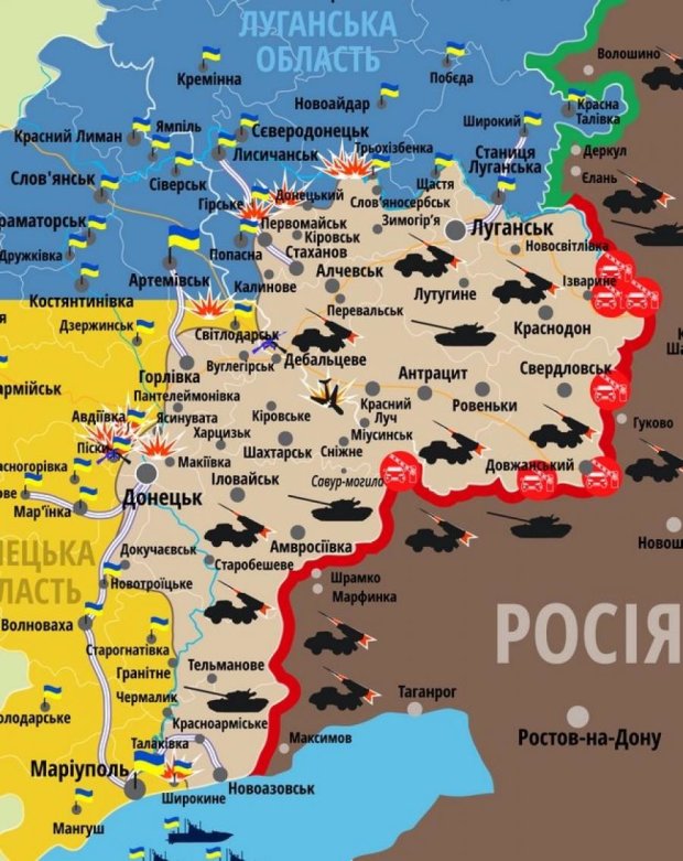 Боевики сосредотачивают силы в Донецком направлении