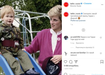 Принцесса Диана и Гарри, instagram.com/tatler