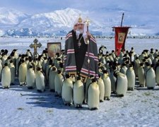 Патріарх Кирило зустрівся з пінгвінами: кращі фотожаби (фото)