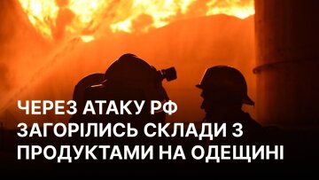 Пожежа на продуктових складах після удару РФ по Одещині