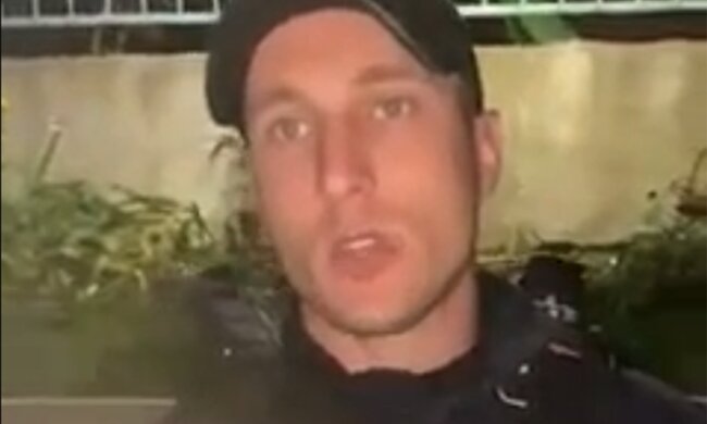 Поліцейський потрапив у мовний скандал, скріншот з відео