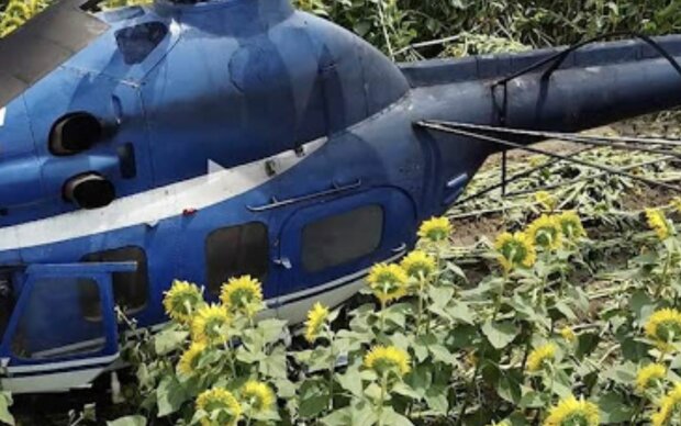 Жесткая посадка вертолета, фото: Telegram