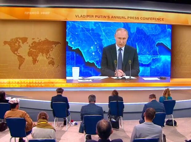 Пресконференція Володимира Путіна, скріншот відео