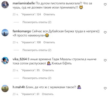 Комментарии на пост со страницы "spletnik" в Instagram