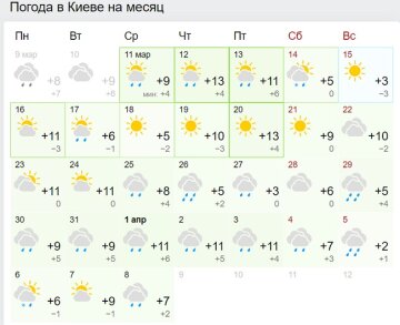 Погода в Украине, фото: скриншот gismeteo