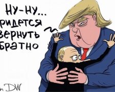 Повернення Криму: карикатурист зобразив стосунки Путіна і Трампа