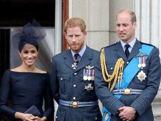 Принц Уильям, принц Гарри и Меган Маркл, фото Getty Images