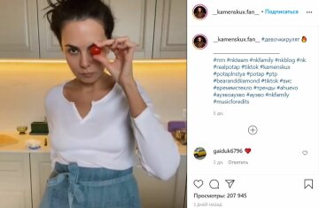 Настя Каменських за готуванням, скріншот: Instagram