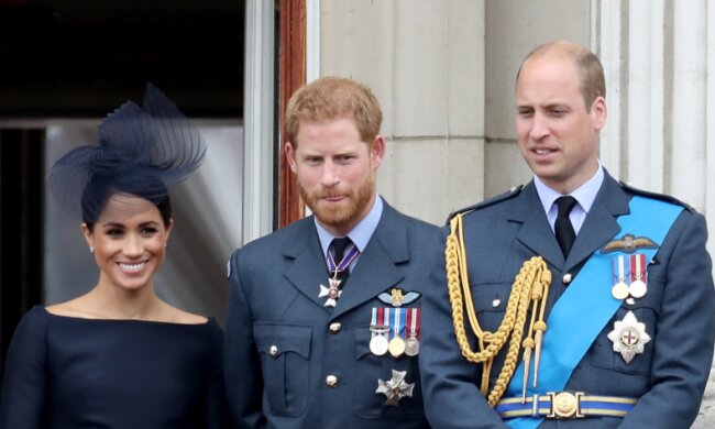 Принц Уильям, принц Гарри и Меган Маркл, фото Getty Images