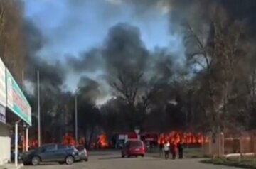 пожар в Киеве, скрин с видео