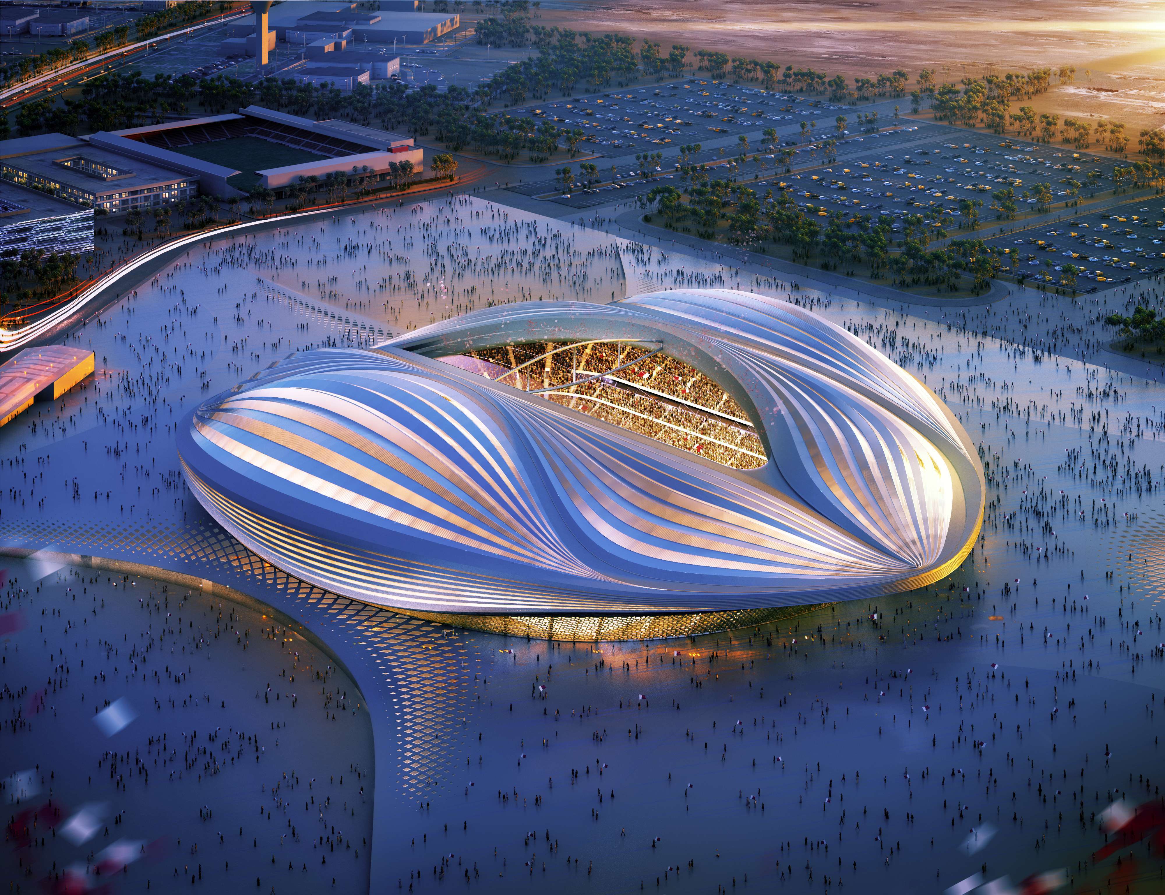 World stadiums. Стадион в Катаре Заха Хадид. Футбольный стадион 2022, Катар. Футбольный стадион 2022 Катар Заха Хадид.